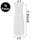 SOUJOY 10 Pack Composite Plastic Flower Vase, White Conic Floral Vase Home Decor Centerpieces, Small Unbreakable Vases for Decor Living Room