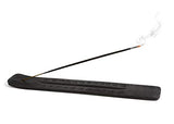 Wooden Incense Holder - Carved Wood Hand Painted - 10 inches Long (Black)