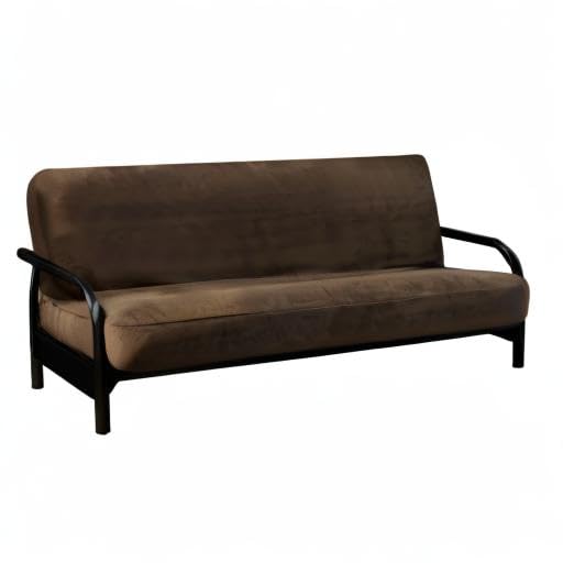 OctoRose Full Size 54x75x8inch 3 Side Zipper Classic Soft Micro Suede Futon Cover/Slipcover/Sofa Day Bed Mattress Cover Couch Protector (Cover ONLY) (Chocolate Brown)