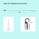 2Pcs Blinds Wand 12Inch Long White Vertical Window Blind Tilt Wand Fiberglass Blind Wand Replacement Parts with Hook and Handle for Windows Curtain Door