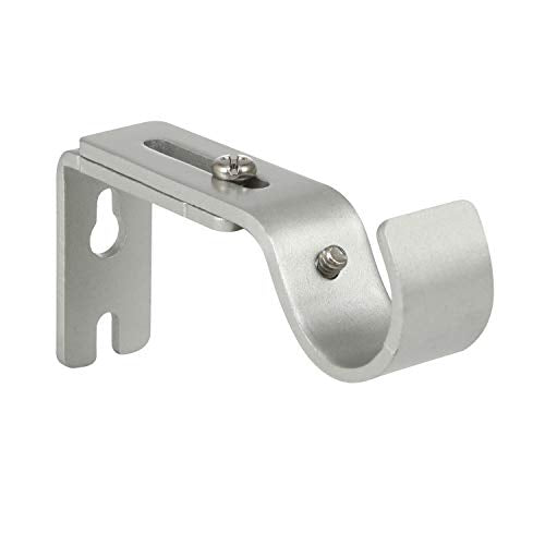 Heavy Duty Adjustable Curtain Rod Brackets Rod Holders for 1 Inch Rod, Silver Color, (Set of 2)
