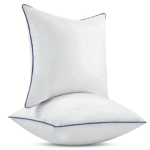 18x18 Inch Pillow Inserts Set of 2-100% Cotton Cover, Throw Pillow Inserts for Couch, Sofa, or Bed (2 Pack, 18x18 Inch)