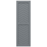 18"W x 32"H True Fit PVC Two Panel Chevron Modern Style Fixed Mount Shutters, Ocean Swell (Per Pair - Hardware Not Included)
