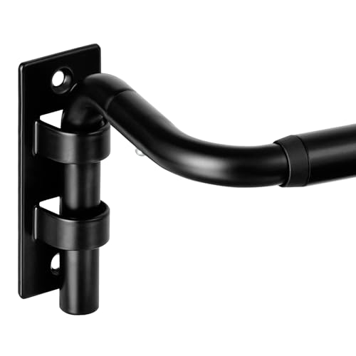 ENJOYBASICS Blackout Curtain rod for windows 48 to 84, Wrap Around Curtain Rods for Bedroom, Living Room, Adjustable from 30 to 86 Inches, Matte Black