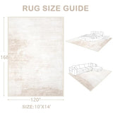 Area Rugs 10x14 Living Room: Washable Rug Modern Abstract Large Rugs Soft Non Slip Neutral Rug Stain Resistant Indoor Carpet for Bedroom Kitchen Dining Room Home Office Rugs(Beige, 10'x14')