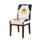 HOMETITUTE High Stretch Chair Covers for Dining Chairs Washable Dining Chair Covers Set of 4 Soft Kitchen Seat Cover Royal Blue Gold Crown for Home Hotel Restaurant Banquet