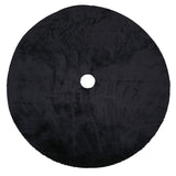 Christmas Tree Skirt 56 inch, Black Plush Christmas Tree Skirt, for Family Christmas Decoration, Christmas Party Decoration(Black，Large)