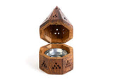 Incense Garden Wooden Incense Holder Burner - Temple Wooden Charcoal/Cone Burner - 5 Inch