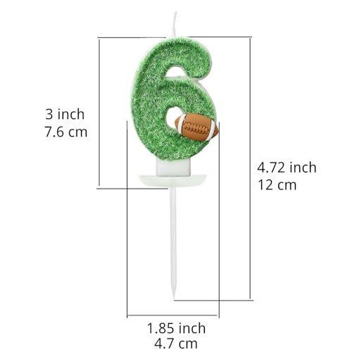 Football Birthday Number Candles for Cake Green Number 1 Candle 1st Football Cake Topper Cupcake Topper for Football Birthday Party Decorations Supplies Favors
