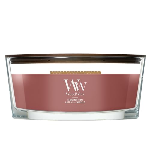 WoodWick Cinnamon Chai Scented Candle, Crackling Wick, 16oz