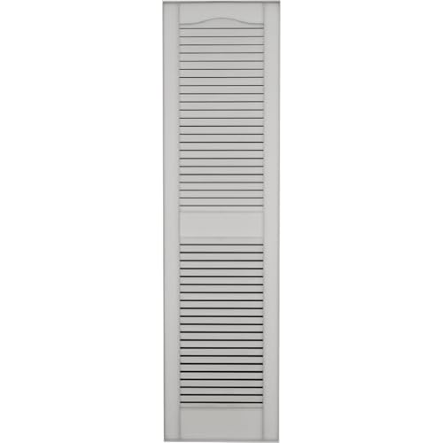 Ekena Millwork Lifetime Vinyl LL1S12X05200WH Standard Cathedral Top Center Mullion, Open Louver Vinyl Shutters, w/Installation Shutter-Lok's & Matching Screws (Per Pair), 12"W x 52"H, White