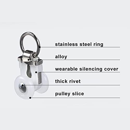 ZSHINE Aluminium Alloy Heavy-duty Curtain Rail Pulleys Runners(20 pcs)