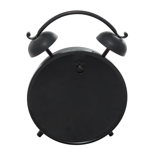 Deco 79 Metal Clock with Bell Style Top, 10" x 4" x 13", Black