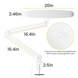 3000 Lumens Adjustable LED Desk Lamp & Task Lamp - Bright, Dimmable Lighting for Office, Crafts, Nails &Salon with Clamp (CCT, White)