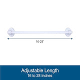 Kenney - Appliance Magnetic Curtain Rod, No-Drill Installation for Steel Surfaces, 5/8" Diameter, Adjustable 16"–28", Multi-Use for Windows, Doors & Appliances, White