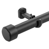 Heavy Duty Curtain Rods - 1 1/4" Large Diameter Premium Nonadjustable Curtain Rod - 36in/3ft Custom Window Treatment Rods with Durable Aluminum Brackets and End Caps,Black Finish