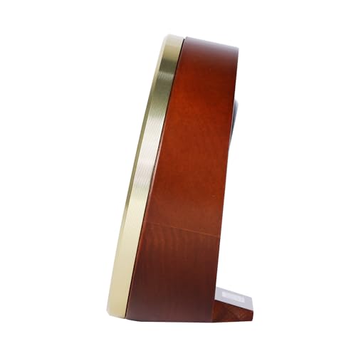 SEIKO QXG158GLH Round Wood Case Desk/Table Clock, Gold, 6 x 6 Inches