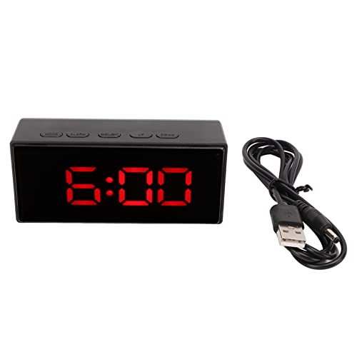 Smart LED Digital Alarm Clock Mirror for Energy Saving Backlight Temperature Display Night Mode Suitable (Red)