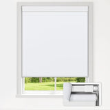 LazBlinds No Drill Blackout Roller Shades, 35" W x 72" H, White | Cordless, Thermal Insulated Fabric, UV Protection, For Indoor Windows, For Home and Office