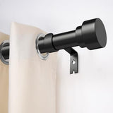 Time Forest Black Curtain Rods for Windows 32 to 120 Inch (2.6-10 Feet), 1 Inch Diameter Adjustable Heavy Duty Curtain Rod, Modern Style Indoor Outdoor Long Window Drapery Rods with End Caps