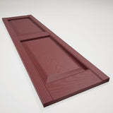Builders Edge 14.75 in. W x 35 in. H Builders Edge, Standard Two Equal Panels, Raised Panel Shutters, Includes Matching Installation Spikes (Per Pair), 078 - Wineberry