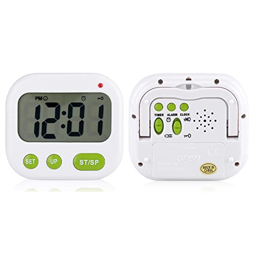 Alarm Clock, Digital Vibration LCD Timer with Backlight for Kitchen Use