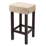 uxcell 1 Pcs Seat Covers for Dining Chairs, Bar Stool Covers Stretch Chair Seat Protector Waterproof Saddle Stools Slipcover with Elastic Band for Kitchen Bar, Diagonal Weave Sand