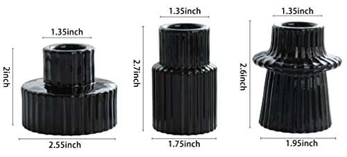 Vixdonos Taper Glass Candlestick Holders Tealight Candle Holders for Table Centerpieces, Wedding Decor and Dinner Party (6 Pcs, Black)