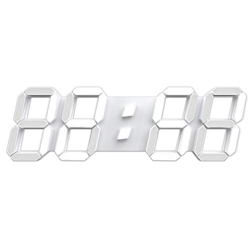 15" 3D LED Digital Wall Clock, Large Decor Wall Clock | 12/24H Time, Date & Temperature Display, Adjustable Brightness for Office, Living Room, Meeting Room & Kitchen
