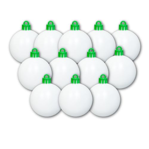 Treemendous Christmas Tree Ornament Decorating 12 Count Refill Kit - White Ball Ornaments Compatible with Treemendous Tree and Gift Box Ornament Decorators - Ages 3 and Up
