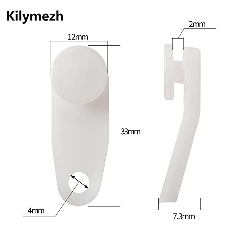 White Traverse Rod Slides Curtain Track Glider Hooks for Curtains(50 Pack)…