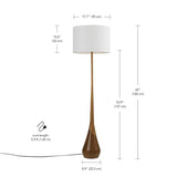 Globe Electric Novogratz x Globe Harrington 65" Floor Lamp, 2-Tone Faux Wood Base, White Fabric Shade, Socket Rotary Switch 67225