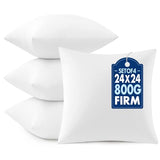 MIULEE 24x24 Euro Pillow Inserts 4 Pack, Throw Pillows for Couch Bed