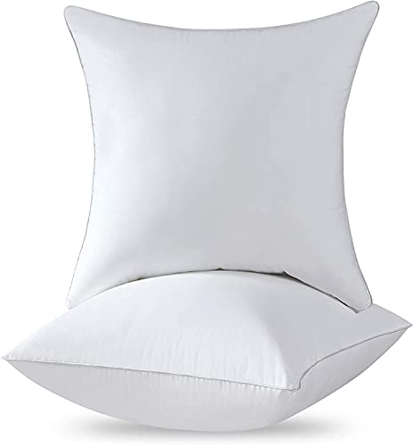 Qeils 18 x 18 Pillow Inserts Set of 2 White Throw Pillow Inserts with Soft Polyester Cover - Rectangle Square Interior Sofa Pillow Inserts Decorative Pillow Insert White Couch Pillow