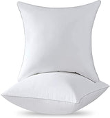 Qeils 18 x 18 Pillow Inserts Set of 2 White Throw Pillow Inserts with Soft Polyester Cover - Rectangle Square Interior Sofa Pillow Inserts Decorative Pillow Insert White Couch Pillow