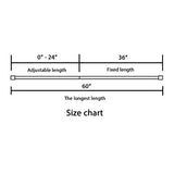 H.VERSAILTEX 2 Pack Spring Tension Curtain Rods 36-60 Inch Lightweight Tensions Rods Securely in Place; Easy to use/Install for Kitchen/Bathroom/Wardrobe, Durable Sturdy Rods, White