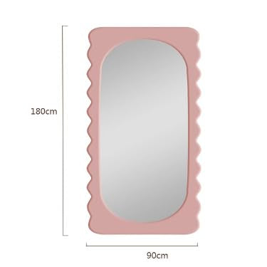 Full Length Mirror, Irregular Clouds Full Body Mirror, Wall Mounted Floor Mirror, Wooden Frame Leaning Hanging Wall Mirror for Bedroom Entrance A-90 * 180cm