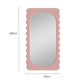 Full Length Mirror, Irregular Clouds Full Body Mirror, Wall Mounted Floor Mirror, Wooden Frame Leaning Hanging Wall Mirror for Bedroom Entrance A-90 * 180cm