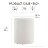 Get Set Style Modern Round Ottoman with Soft Padded Seat, Vanity Stool for Makeup, Upholstered Foot Stool for Living Room, Bedroom