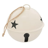 Haute Decor Jingle Bell Ornaments, Large Size 3.35-inch Diameter, 6-Pack (Ivory)