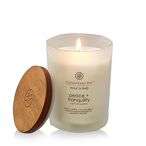 Chesapeake Bay Medium Jar Candles Duo - Peace + Tranquility (Cashmere Jasmine) and Serenity + Calm (Lavender Thyme) Home Decor