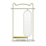 Full-Length Mirror Floor-Standing Coat Rack, Dressing Mirror Combination, Home Coat Rack, 360° Rotating Dressing Mirror, Dressing Mirror Full Length Floor Mirror (Gold 120cm)