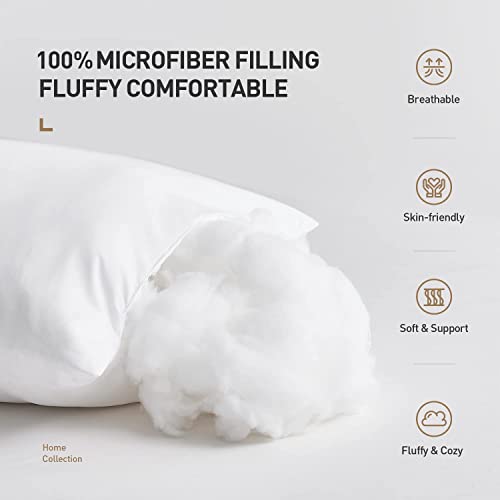 Acanva 16 x 16 Premium Polyester Stuffer Square Form Sham Throw Pillow Inserts, 4 Count (Pack of 1), White