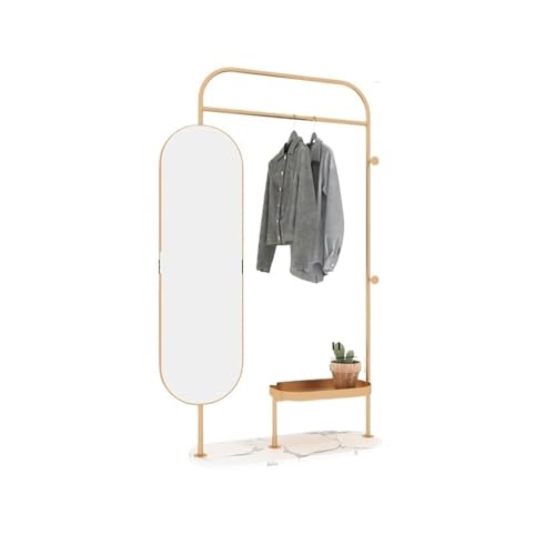 FKEE55UED Floor Luxury Marble Coat Rack Full-Length Mirror Multi-Functional Minimalist Floor Mirror