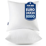 MIULEE 24x24 Euro Pillow Inserts 2 Pack, Throw Pillows for Couch Bed