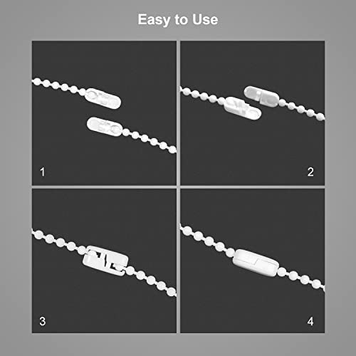 Curtain Chain Connector, 20 Pack, Repair for Roller Blinds Shades Beaded Chains Cords Strings - White