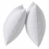 Qeils Quilted 18 x 18 Pillow Inserts Set of 2 White Throw Pillow Inserts with Soft Polyester Cover - Rectangle Square Sofa Quilting Pillow Inserts Decorative Pillow Insert White Couch Pillow