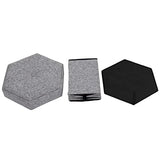 Vintiquewise Small Grey Foldable Hexagon Pouf Ottoman Foot Rest, Soft Ottoman Pouf Foot Stool for Living Room, Bedroom, Office, Storage Ottoman for Couch