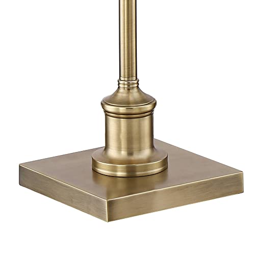 Regency Hill Jenson Traditional Farmhouse Metal Adjustable Pharmacy Floor Lamp Swing Arm 54" Tall Aged Brass Metal Shade Standing Pole Light for Living Room Reading House Bedroom Home Office