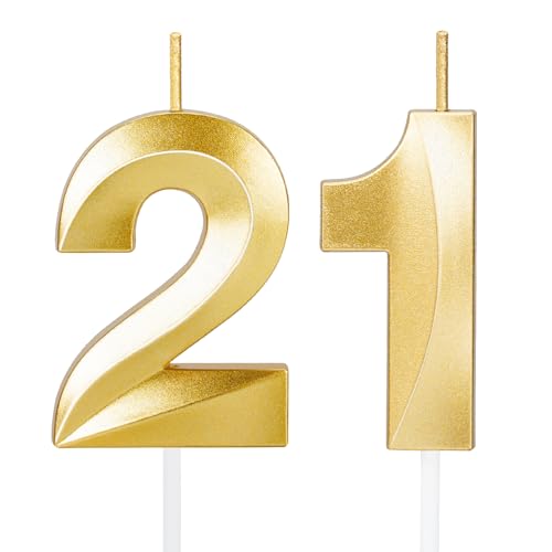 21st Birthday Candles,21st Birthday Decorations Cake Topper for Her Him Men Party Favors
